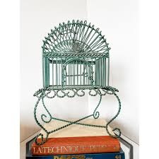 Vintage 1950s Wrought Iron Green Bird Cage Victorian Decor | eBay