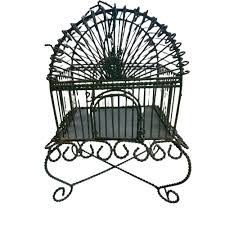 Vintage smeedijzeren groene kooi Victoriaanse schuifdeur opent 16 "x 12" x 9 " - Etsy België