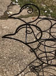 Vintage Bird Wrought Iron Wine Rack Holder Freestanding ...