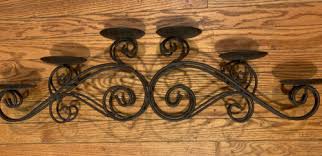 Home Interiors Brown Metal 6 Pillar Candles Candleholder ...