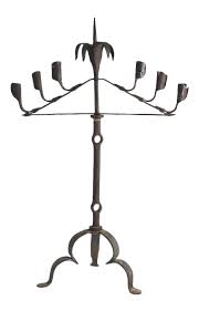 Wrought Iron Arts and Crafts Mission Style Candelabra | Chairish