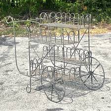 Mid 20th Century Vintage Wrought Iron Bar Cart | Chairish