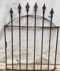 Arched Top Wrought Iron Gate with Arrow Point Finials 33" W ...