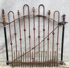 Early 1800's Iron Gate with Hand Forged Lead Accents 36" W x ...