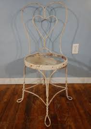 Wrought Iron Ice Cream Parlor Chair Bar Stool Heart Back need seat replaced | eBay
