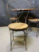 Sold at Auction: Ice Cream Parlor Table & 4 Chairs