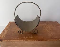 Vintage Handmade Swedish Brass Basket | Mid-century Modern Hammered Metal Bowl | Scandinavian Decor | Curl Handle Brass Catchall | Hammered - Etsy