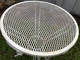 Vintage Mid Century Wrought Iron Round Mesh side End Table ...