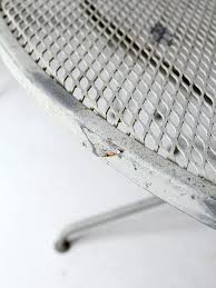 Mid-Century Wrought Iron & Mesh Outdoor Dining Set | Chairish