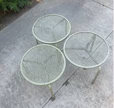 Set of 3 Stacking Tables | Metal Mesh Patio Side Tables ...