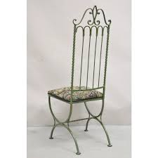 Mid 20th Century Vintage Gothic Hollywood Regency Style Green Wrought Iron Dining Chairs Set of 4 | Chairish
