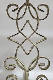 Silvestri Wrought Iron Candlesticks Pair Painted Off White, Pillar Candle Holder | eBay