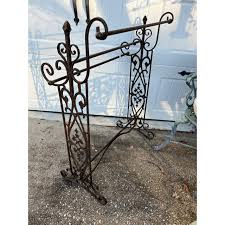 1970s Black Metal Scrolling Blanket Holder | Chairish