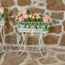 Set of 2 Elegant Iron Oval Basket Plant Stands "Odesa 1794" - Bed Bath & Beyond - 37839268