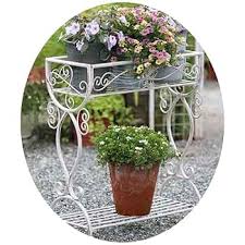 Outdoor Wrought Iron Retro Double-Layer Flower Stand Balcony Succulent Potted Decorative Flower Box Courtyard Green Plant Stand Iron Storage Rack (Color : White, Size : 61x25x70cm) : Amazon.ca: Patio, Lawn & Garden