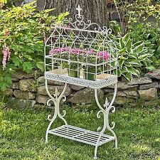 vintage style iron cage plant stand — MUSEUM OUTLETS