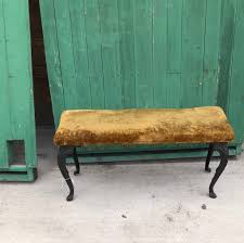 CABRIOLE IRON LEG RADIO BENCH WITH GOLD CUSION ...