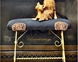 Antique Wrought Iron Brass Bench Twisted Hairpin Circle ...