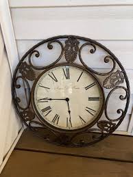 LOT 56J: Wrought Iron Home Decor - 3 Panel Fireplace Screen, Antoine De Rossiter Clock and More | EstateSales.org