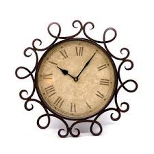 Vintage Wrought Iron Wall Clock Roman Numbers Made in India 12.5" - Etsy