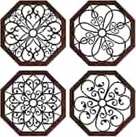 Amazon.com: 4 Pieces Thicken Rustic Wood Wall Decor Modern Farmhouse Wall Art Decor Wooden Hollow Carved Design Rustic Art for Living Room Bedroom Office Kitchen (Classic Style) : Home & Kitchen