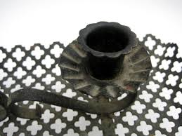 Vintage Double Candle Holder Stand Black Metal Mesh Country Farmhouse Rustic | eBay