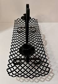 Mid Century Black Metal Mid Century Modern 1960s Pierced Mesh Candle Holder | eBay