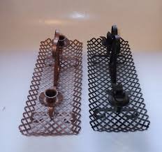 Black Metal Mesh Pair TAPER Candle Holders Mid Century Centerpiece Vintage Mcm | eBay