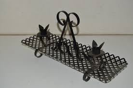 Vintage Black Punched Metal Mid Century Modern 1960s Pierced Mesh Candle Holder | eBay