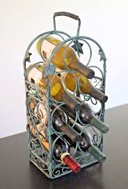 Wine Holder Rack 7-Bottle Counter Top Rustic Steel Country ...