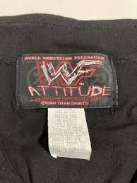 Vintage 2000 WWF Attitude Baseball Style Button Up Shirt Jersey XL Black | eBay