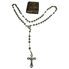 Similar Items to Vintage German Alpacca Rosary in Box ca.1920s