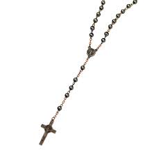 Trendy Black Gallstone Cross Pendant Necklace & Earrings Oem