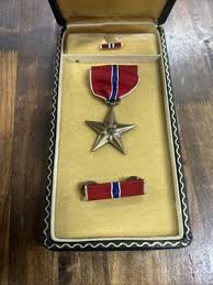 WW 2 II Bronze Star Ribbon/ Medal Sewn Brooch Coffin ...