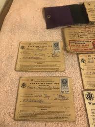 Vintage WWII Ration Books With Stamps & Holders Plus Sugar ...