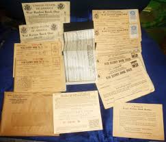 Lot/12 WWII WW2: 8 RATION BOOKS 1,2,3,4 SUGAR CERTIF ...