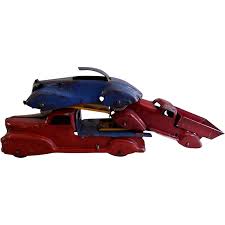 Louis Marx Pressed Steel Wind-Up Auto Transport w/Dump Truck ...