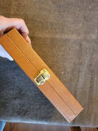 Vintage Backgammon Set With Faux Brown Leather Padded Travel case Complete | eBay