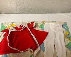 Vintage CPK Doll Clothes: Red Swing Dress & White Tights ...