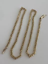 Vintage Solid 14k Yellow Gold Fancy Link Chain Necklace ...