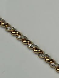 VTG XL 8.25" Ross Simons 925 Sterling Gold Vermeil Diamonds ...