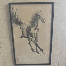 Vintage Xu Beihong Framed Print Chinese art Horse Art | eBay