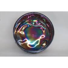 Le Smith Carnival Glass Amethyst Daisy and Button 3 Footed Fernery Bowl | Chairish