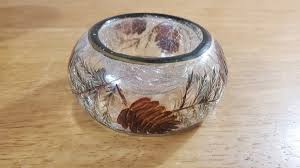 Yankee Candle PINE CONE Crackle Glass Tea Light Votive ...