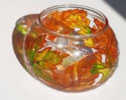 Autumn Tealight Holder, Hand Painted Candle Holder, Autumn ...