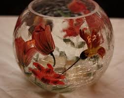 Vintage Fifth Avenue Crystal Crackle Glass Votive Bowl With ...