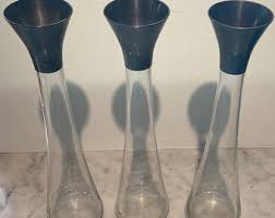 Vintage Dorothy Thorpe Silver Banded Glass Flower Bud Vases - Etsy