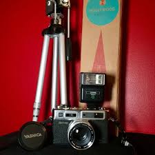 Vintage Yashica Camera Electro 35 GSN w/Sunpak Flash, Tripod, Yashinon 45mm Lens | eBay