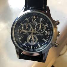 Yazole Leather Stainless Steel Military Sport Quartz Wrist New Battery | eBay