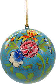 A. Peer कश्मीरी क्रिसमस बॉल्स आभूषण ...